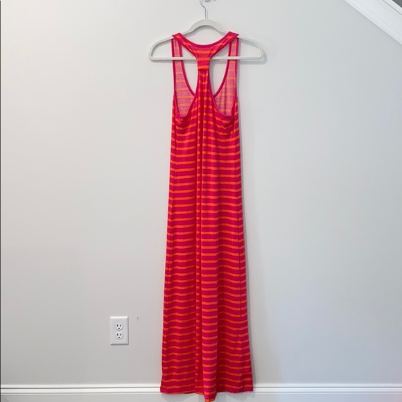 Orange & Pink stripped Maxi Dress - Picture 2 of 4